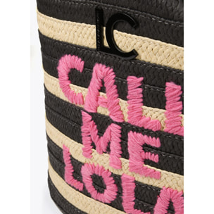 Borsa a cesta righe "Call me Lola"