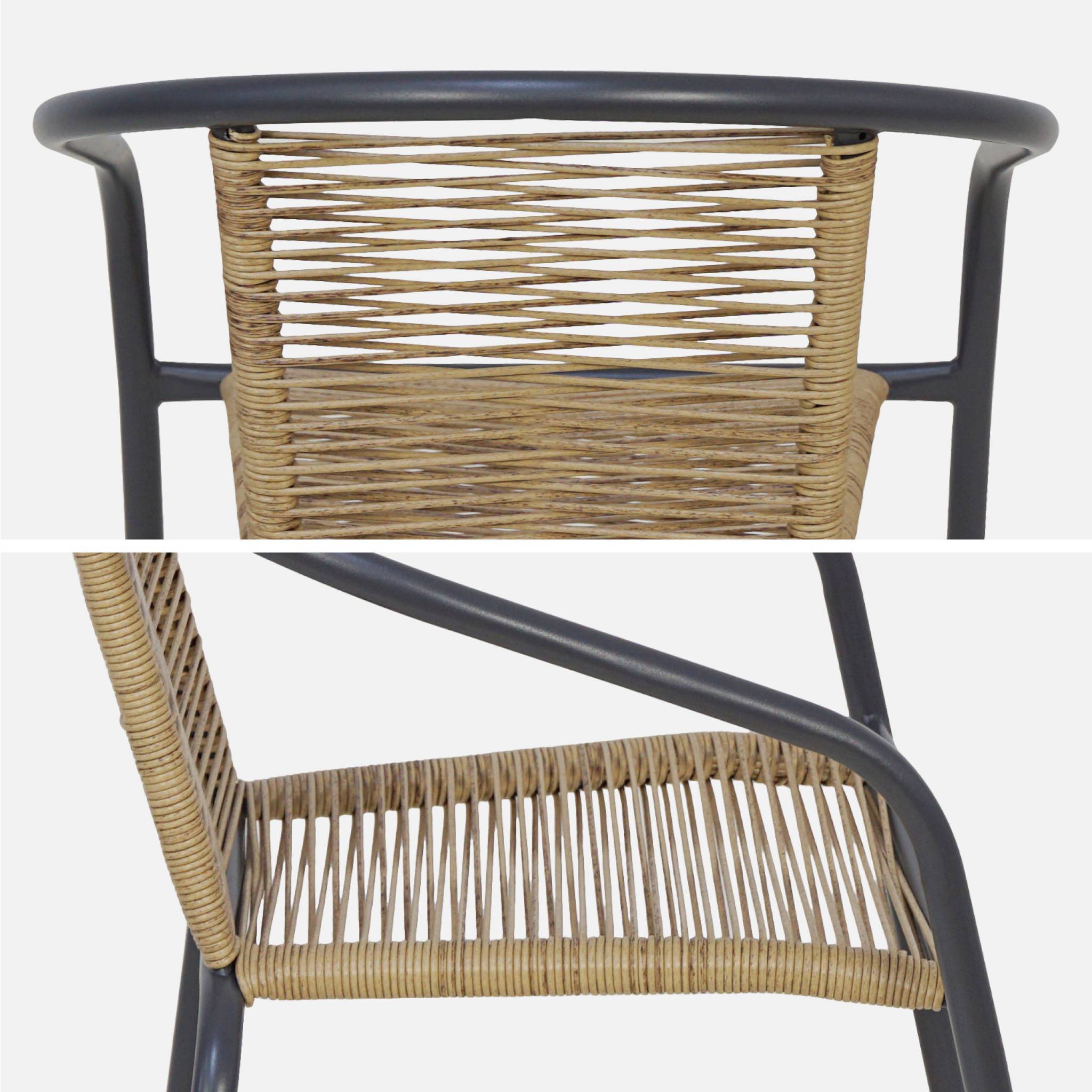 Fauteuil de jardin acier et résine (lot de 4) TONALA