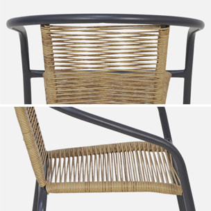 Fauteuil de jardin acier et résine (lot de 4) TONALA