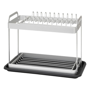 Égouttoir 2 niveaux gris 42,5x23,5cm
