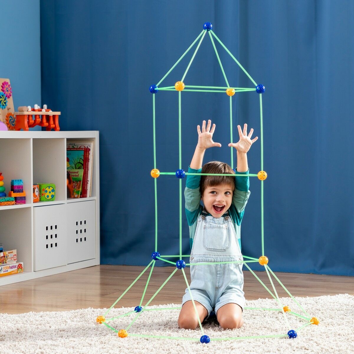 Kit de Construction de Fort pour Enfants Archikitt InnovaGoods 85 Pièces