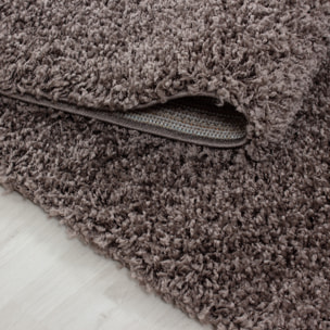 OTTAWA - Tapis rond shaggy uni Taupe