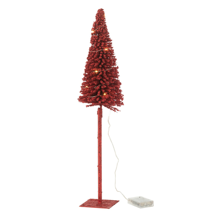 J-Line décoration sapin de Noël - plastique - rouge - small - LED