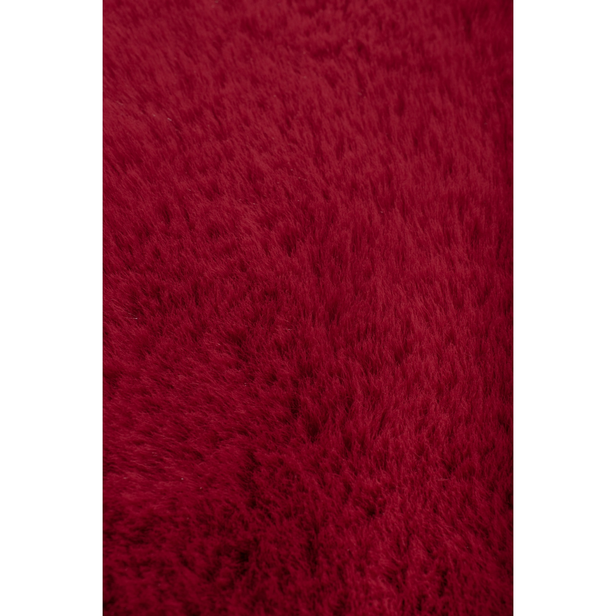 AVA - Tapis doux à poils longs lavable en machine - Rouge