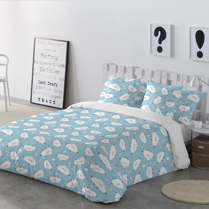 Funda de almohada 45x110 cm (cama de 90 cm) NUBES