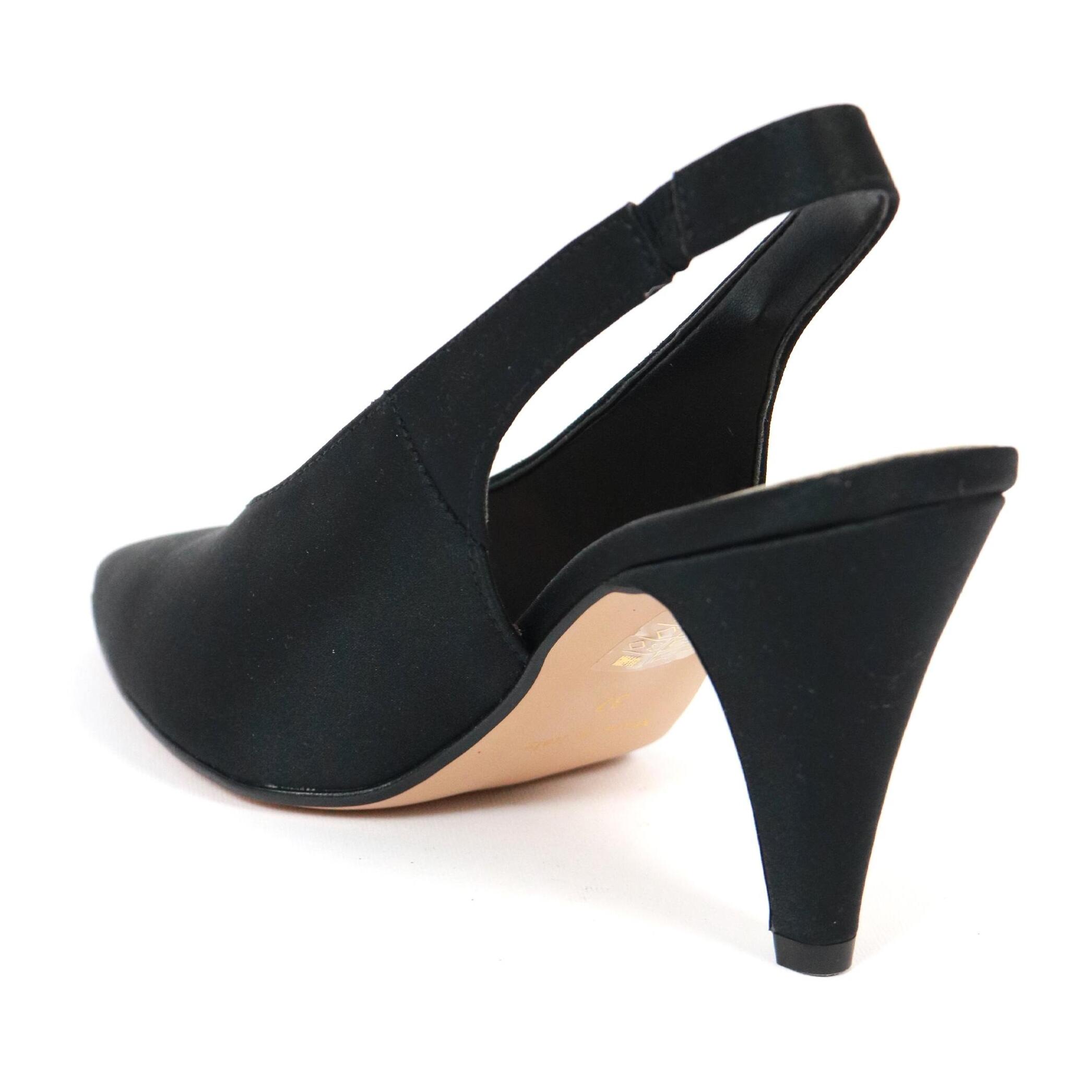 SLINGBACK CHOCOLA' RASO NERO