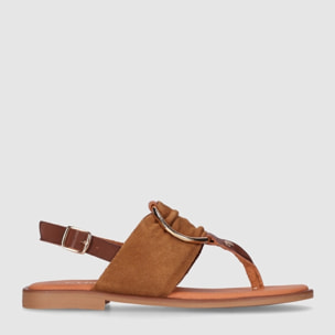 Sandalias de Serraje - Cuero - Tacón: Bajo