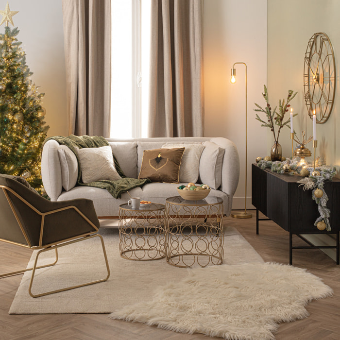 Plaid flanelle vert kaki 180x230cm