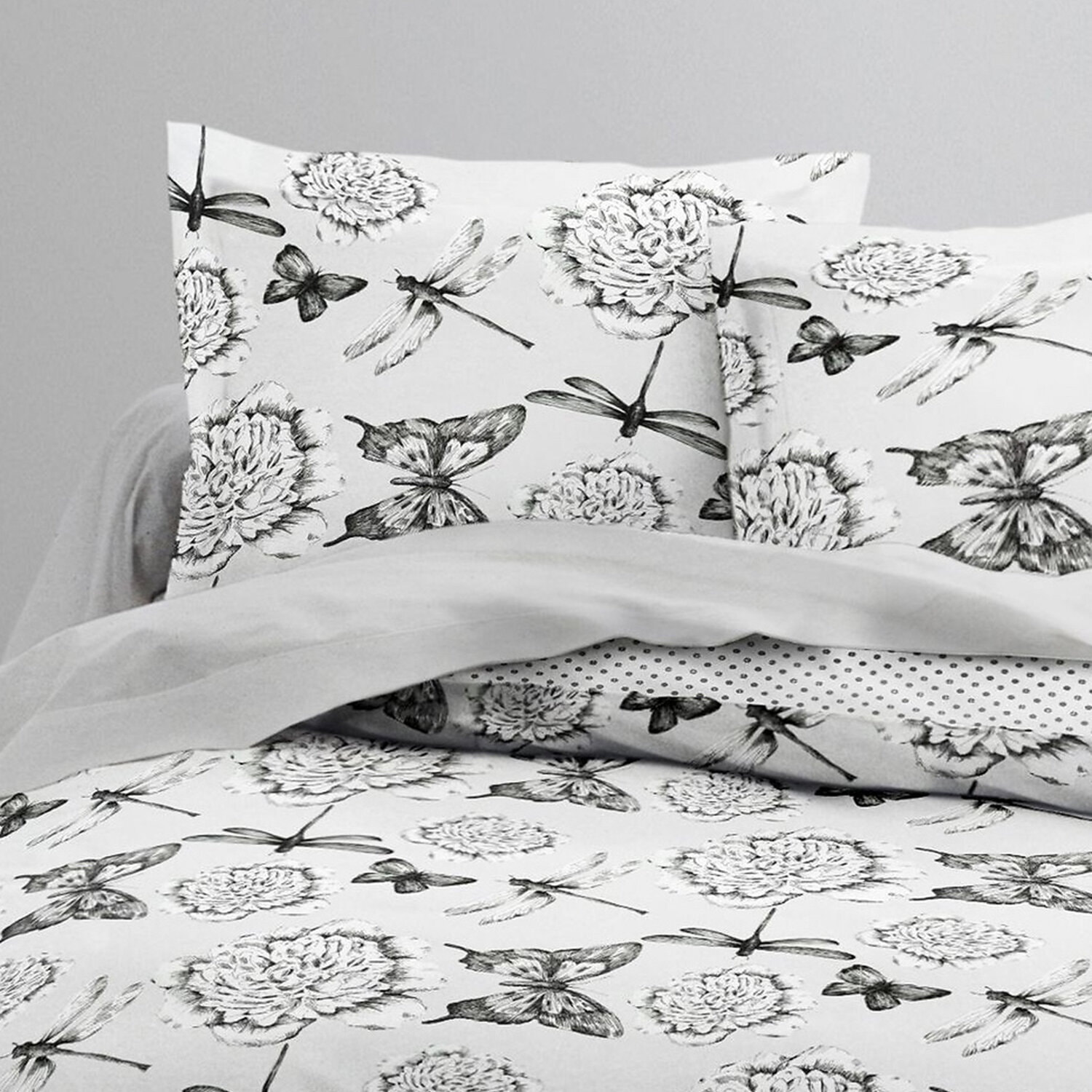 Parure housse de couette 3pcs 100% coton 57fils blanc