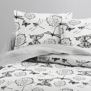 Parure housse de couette 3pcs 100% coton 57fils blanc
