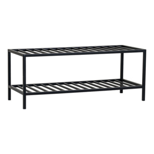Scarpiera Vita a 2 ripiani in acciaio nero 79x34x32 cm