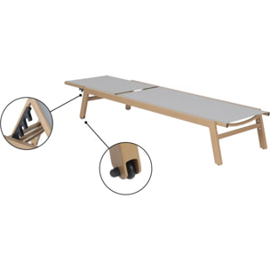 Bain de soleil en aluminium imitation bois  "Elysia" - Gris clair