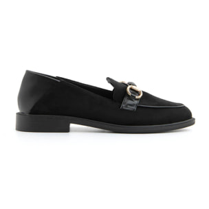 Mocassino bitexture con morsetto - NERO