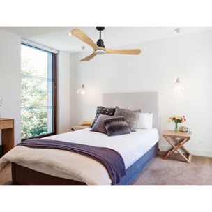 Ventilateur de plafond Réversible  Thermostat Dimmable Wifi Moteur à courant continu Toits en pente Télécommande Lumière à trois tons Hypersilence Mémoire