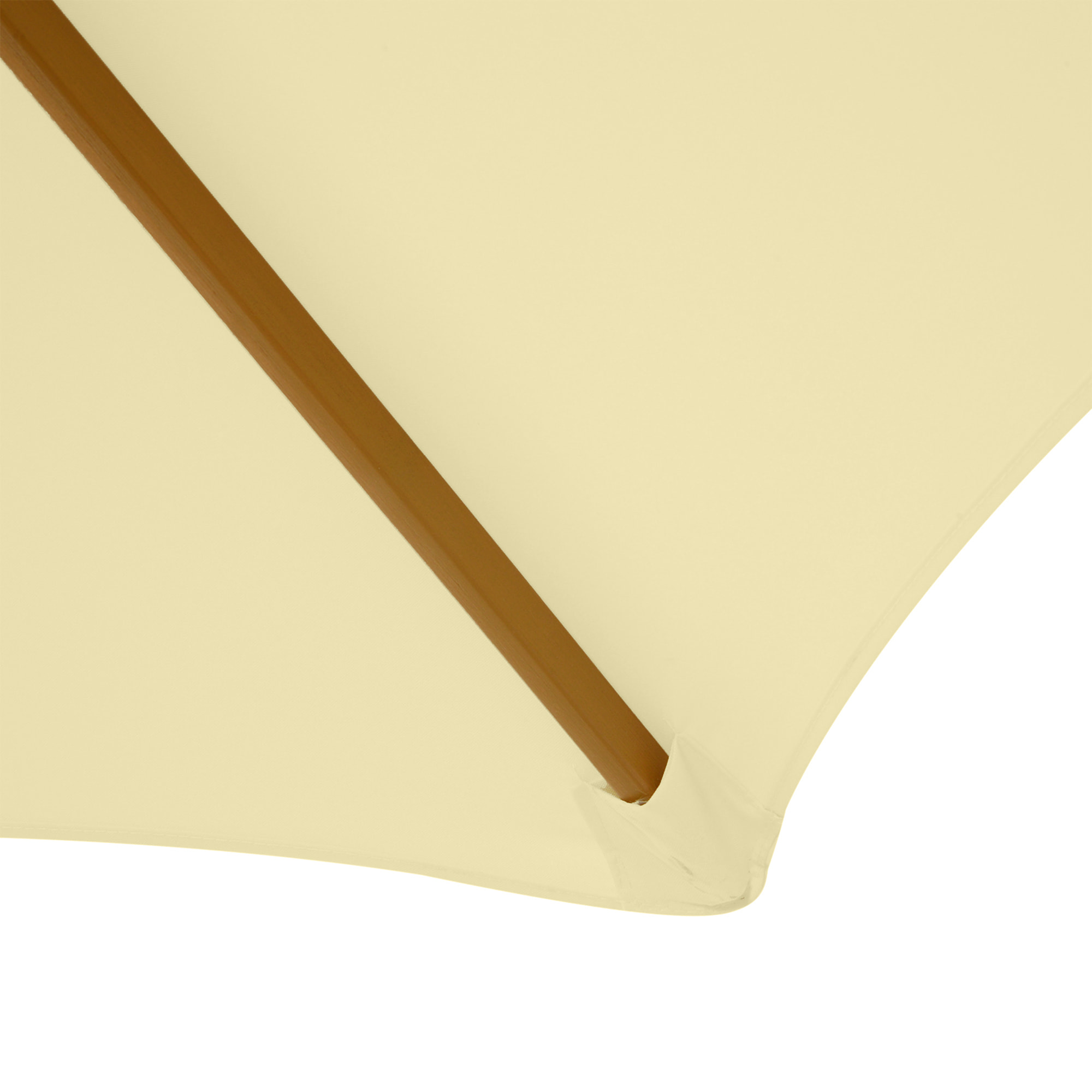 Outsunny Parasol droit hexagonal grande taille de jardin Ø 2,5 x 2,3H m bois de bambou crème