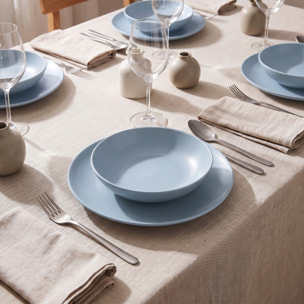 Servizio piatti 18 pezzi in ceramica - AZZURRO