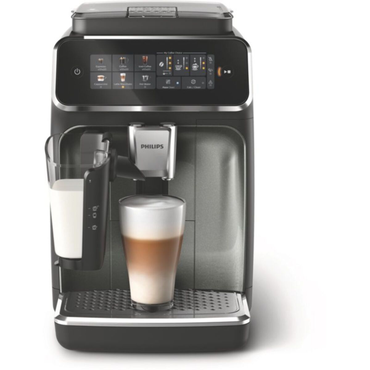 Expresso Broyeur PHILIPS EP3349/70 cafetière à grain LatteGo série 3300, 6 boissons, SilentBrew, Noir