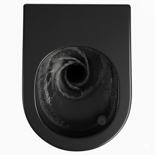 PixL WC suspendu en céramique Tornado Quiet Flush, fixations invisibles + abattant Soft-Close, Noir mat (CEPX010RTORPBKM)