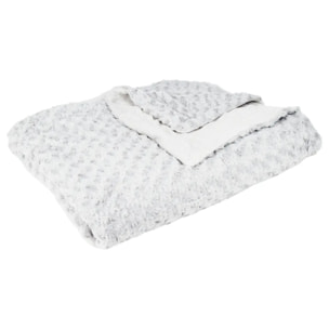 Plaid bouclette fausse fourrure gris 180x230cm