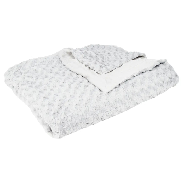 Plaid bouclette fausse fourrure gris 180x230cm