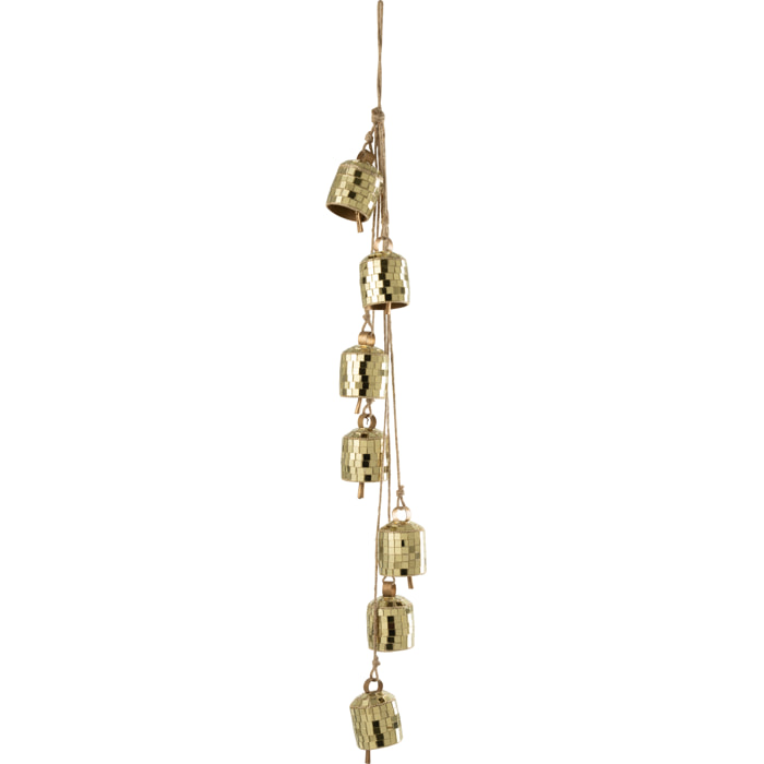 J-Line suspension 7 Cloches Miroir - fer - or