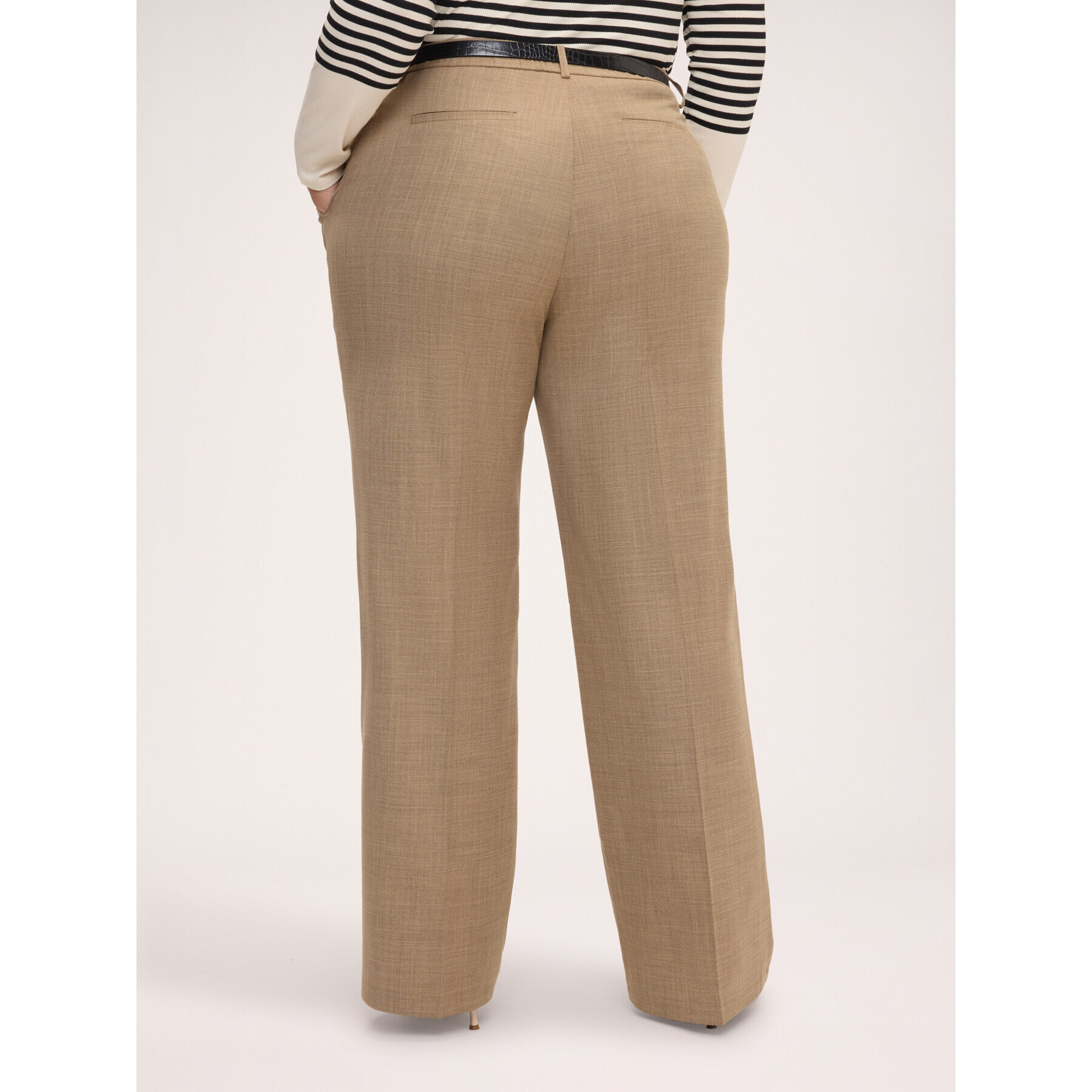Fiorella Rubino - Pantaloni Wide Leg con cintura - Beige