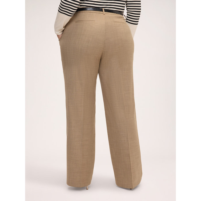 Fiorella Rubino - Pantaloni Wide Leg con cintura - Beige
