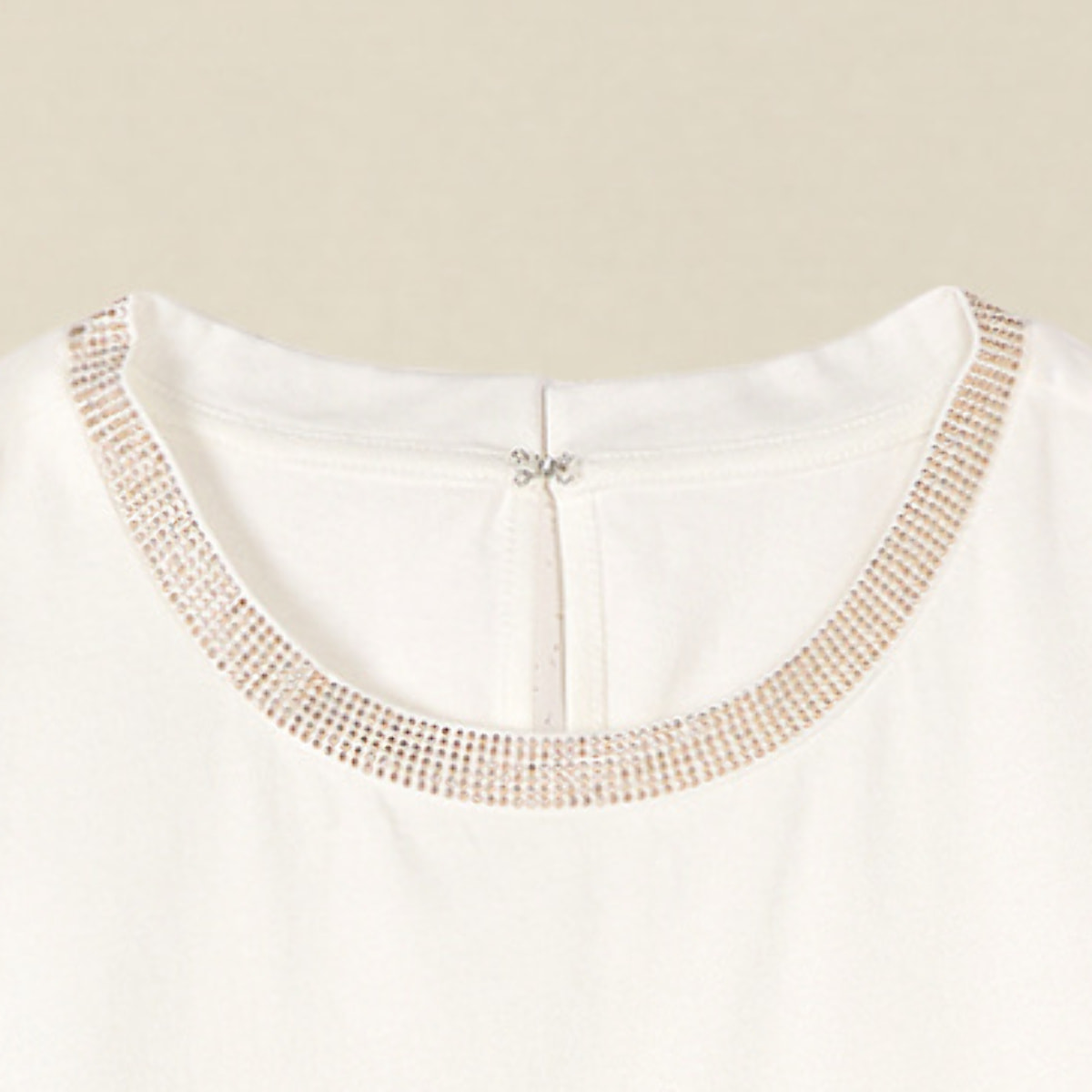 Oltre - Top de punto con cristales - Blanco