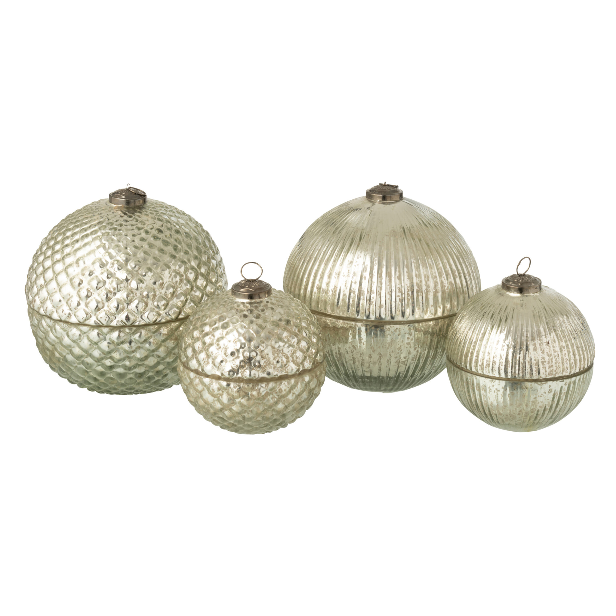 J-Line bougie parfumée Boule De Noël - verre - argent - large - 2 pcs