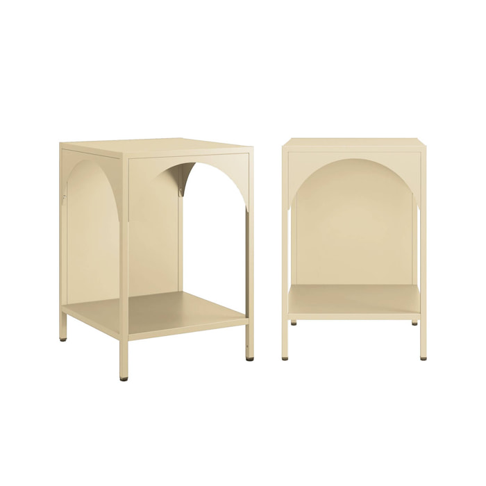 Table de chevet, table d'appoint industrielle métal (lot de 2) SOHO