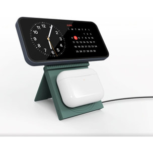 Chargeur CASYX sans fil 2en1 fast charge Qi2 USB C gris