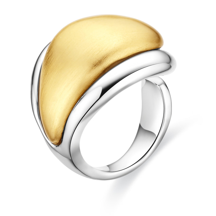 Anillo Ocheck acabado oro amarillo 18k y rodio