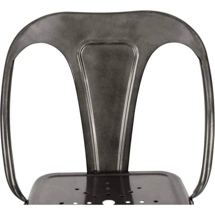 Lot de 2 chaises pour îlot central 67 cm en métal gris anthracite - Indus