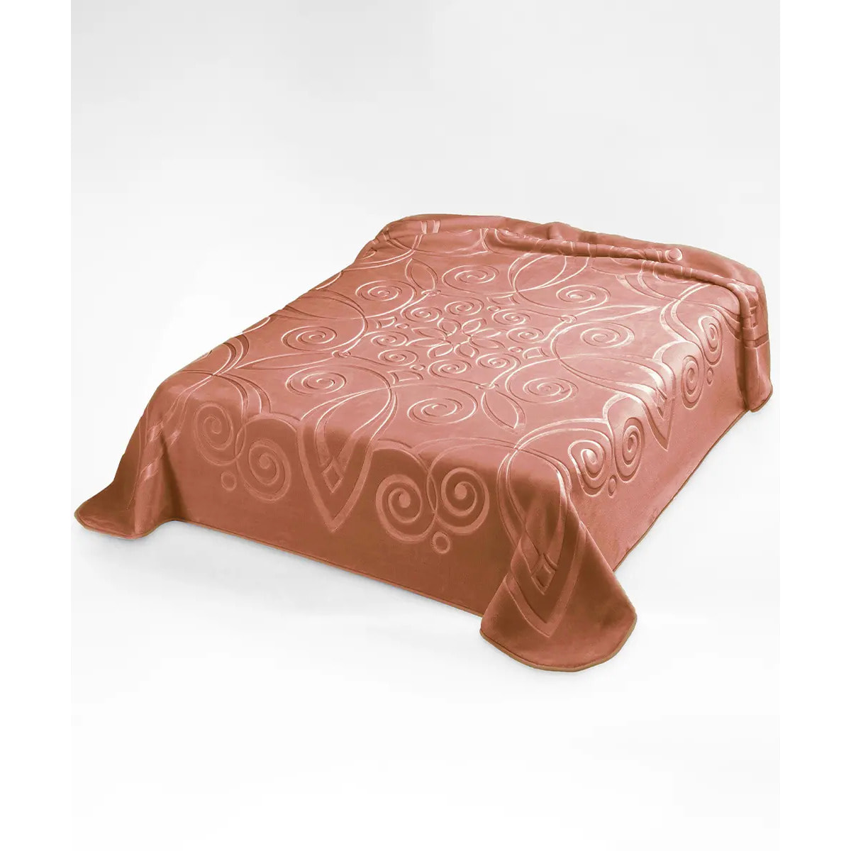 Coperta Plaid Rosa Caramello in tinta unita con morbido pile di poliestere