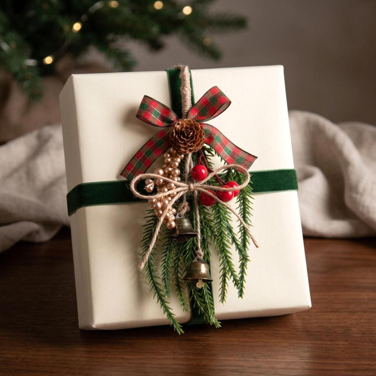 Decoro pino con ilex e pino - Pezzi 12 - VERDE - Bianchi Dino SpA