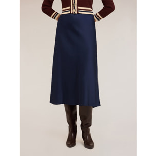 Motivi - Vestidos midi de raso elástico - Azul