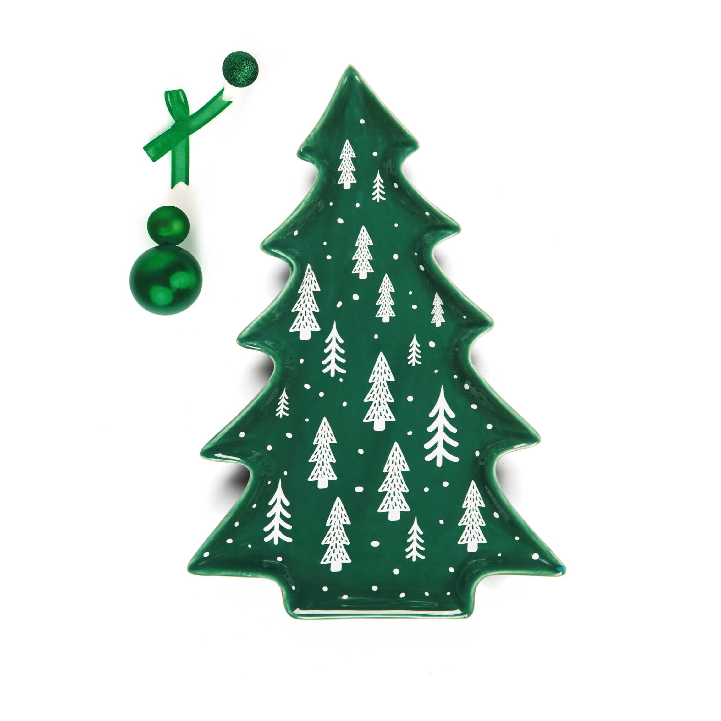 Assiette de service Excelsa – Green Winter, céramique verte