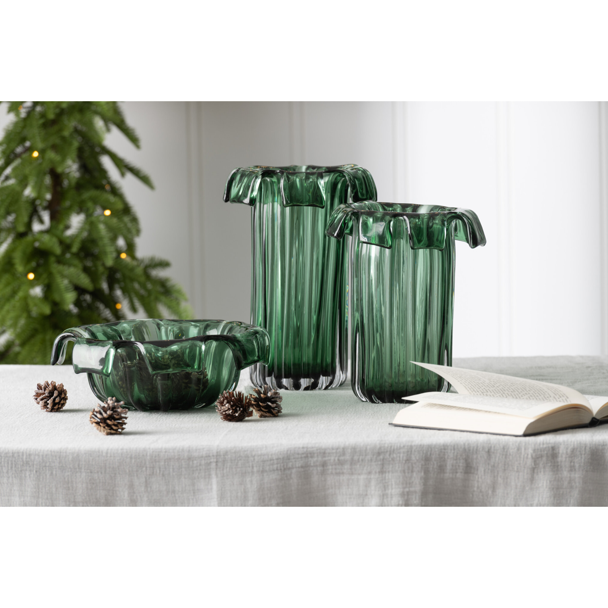 J-Line vase Retro - verre - vert - small