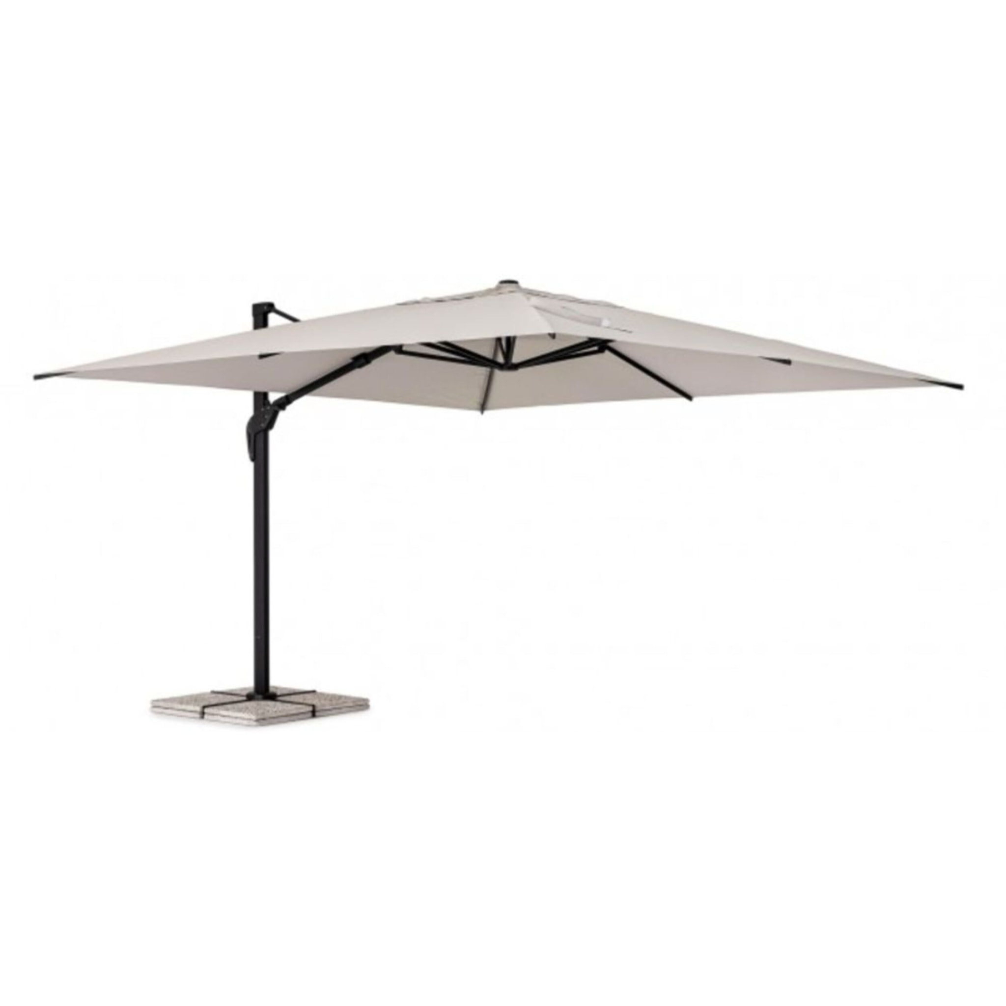 Ombrellone a sospensione ARIES con palo in alluminio e telo naturale 4x4