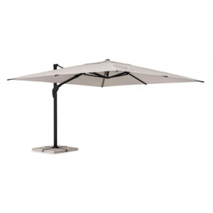 Ombrellone a sospensione ARIES con palo in alluminio e telo naturale 4x4