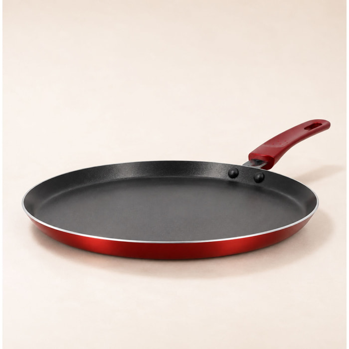Crêpière antiadhésive en aluminium 26cm - tous feux CERISE