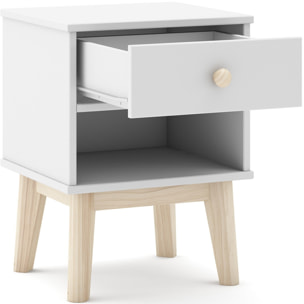 Table de chevet enfant 1 tiroir en bois - ELISE