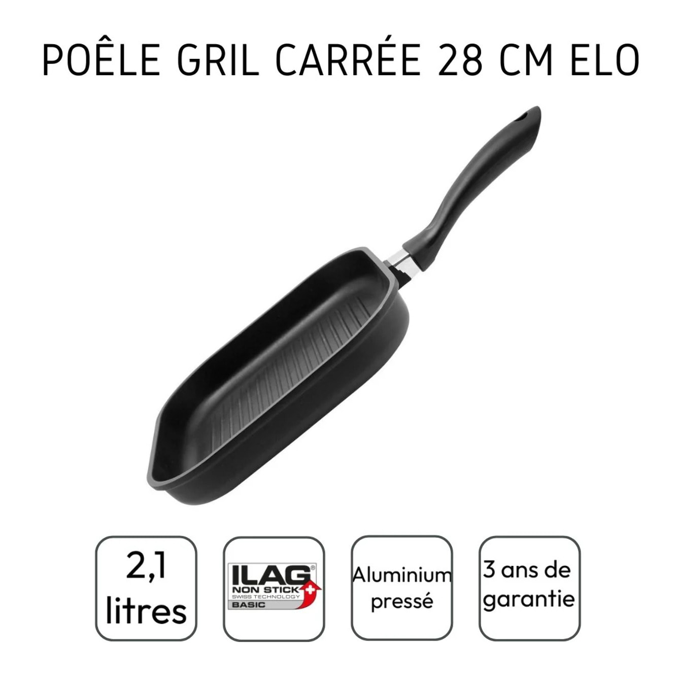 Poêle gril 28 cm Elo Alucast