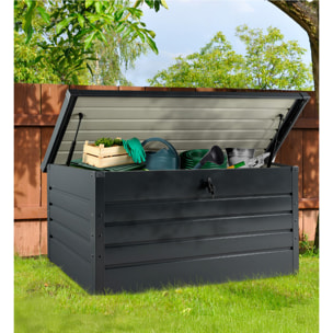 Coffre de jardin métal gris 870L