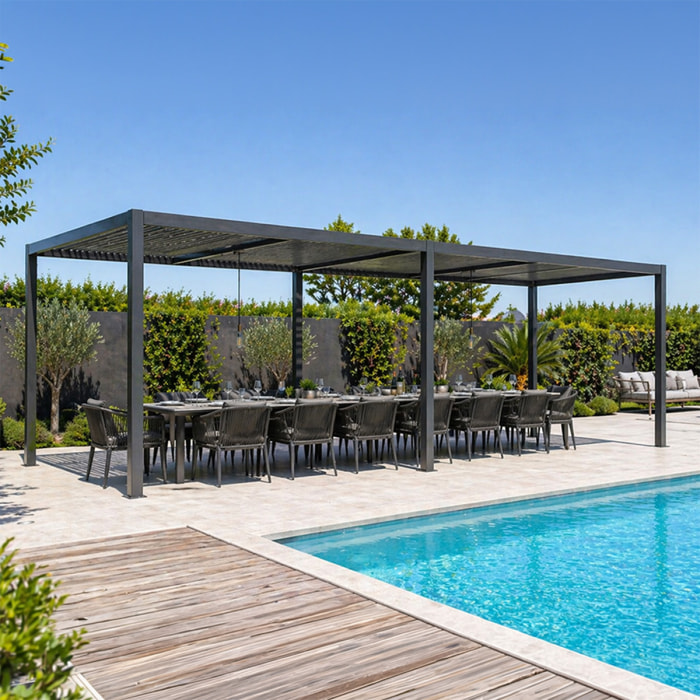 Pergola bioclimatique double 3x6 m noire ALIKI
