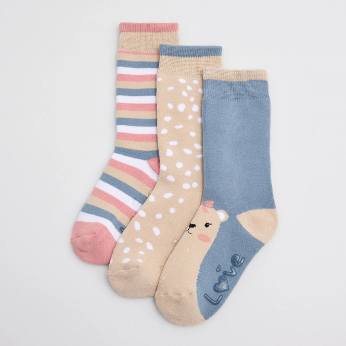 Confezione da 3 calzini termici antiscivolo per bambini Love