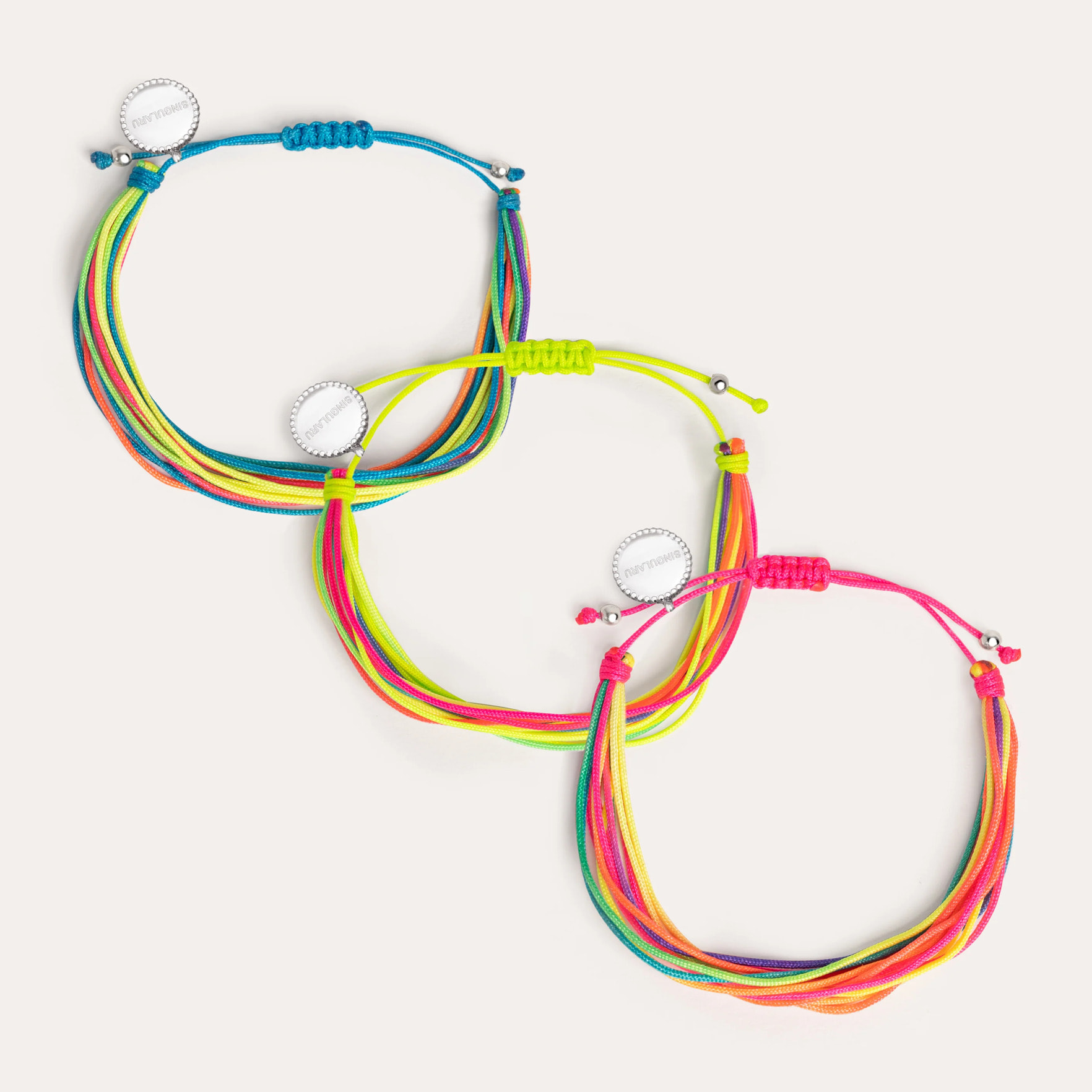 Bracciali Pack 3 Neon Rainbow Fruits Bracelets in Acciaio