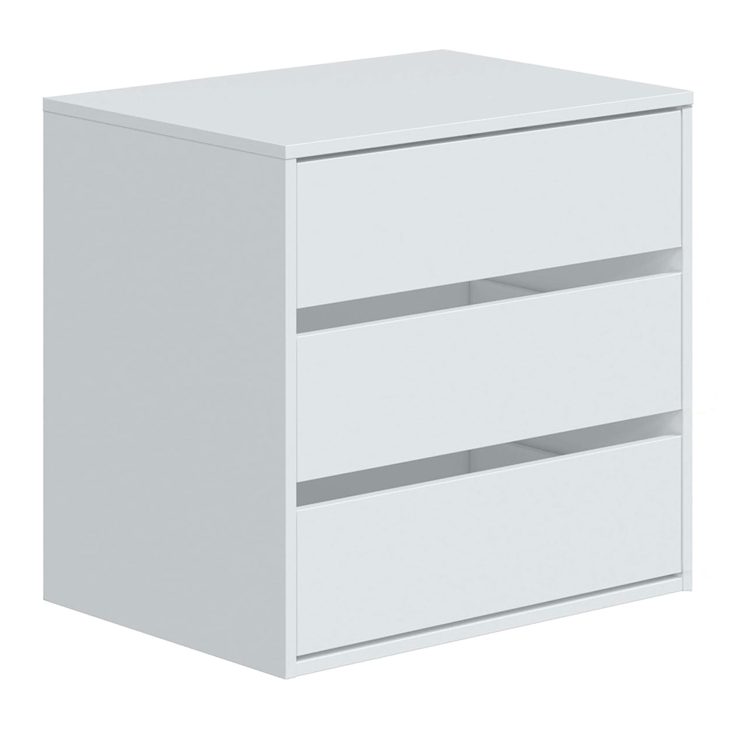 Cassettiera A 3 Cassetti Con Guide Metalliche Salvaspazio E Compatta Per Camera Da Letto Armadio Cabina Armadio Minimal 60 x 57 x 44 Cm Colore Bianco