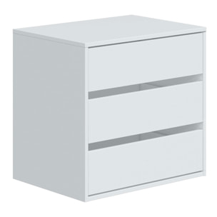 Cassettiera A 3 Cassetti Con Guide Metalliche Salvaspazio E Compatta Per Camera Da Letto Armadio Cabina Armadio Minimal 60 x 57 x 44 Cm Colore Bianco