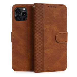 Custodia in similpelle antiurto stile libro per iPhone 12 Pro Max. Portacarte interno, cinturino da polso removibile.